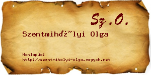 Szentmihályi Olga névjegykártya