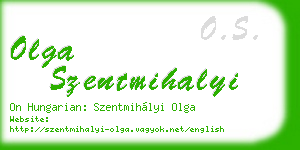olga szentmihalyi business card